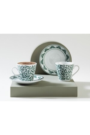 MNZ-Royal Blend Porcelain Set من كوبين قهوة 80 مل أسود 10037548 - English Home