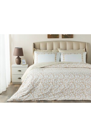 MNZ-Royal Scroll القطن الساتين غطاء غطاء مزدوج 200x220 سم ذهب TYCGRSY0KN168725118884253 - English Home