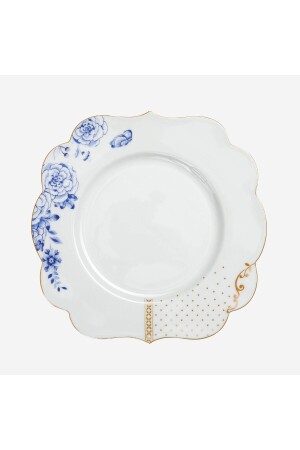 (MNZ-Royal White Blue and White Porcelain Breakfast Plate) طاولة إفطار من الفورسلين البيضاء والزرقاء والبيضاء 23,5 سم 51001134 - Pip Studio