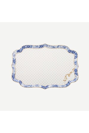 MNZ-Royal White Blue White Porcelain Tray 26 سم 51018027 - Pip Studio