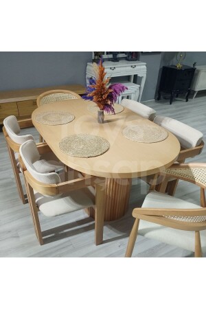 MNZ-Roys الخشب 5058 الطبيعي 170 سم طاولة تناول الطعام البديلة - Roys Ahşap