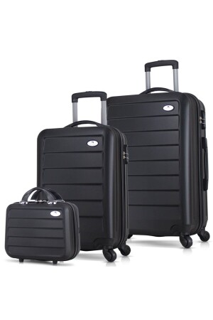 MNZ-Ruby Abs Cabin متوسط وحجم الفارغ سوداء مجموعة الحقائب الثلاثة قطع - My Valice
