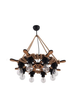 MNZ-Rudder Rope Rustic 8-piece Chandelier QBQVEAVİZE10 - Vedemo