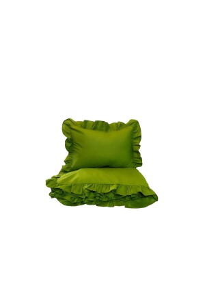 مجموعة غطاء غطاء من طلاء MNZ-Ruffled Duvet Set Sweet Green Baby rffld001 - MundoLindo