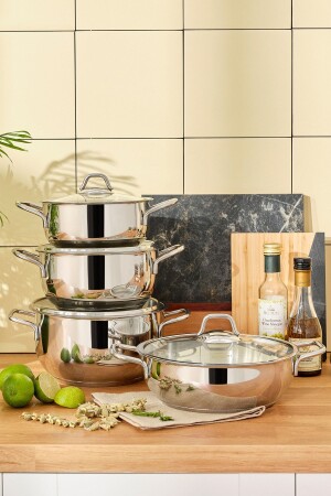 MNZ-Rumeli 8 قطعة أدوات الطبخ الصلبة مجموعة 00964 - Emsan