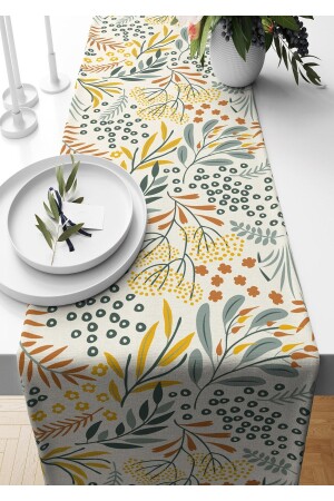 MNZ-Runner المائية الأزهار النمط السوداء النسجة 140*40 سم - Pilloveland