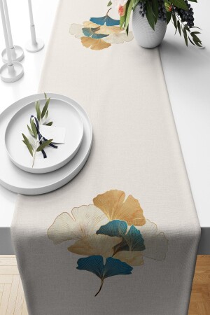 MNZ-Runner Gold Ginkgo نمط السودة النسجة 140*40 سم - Pilloveland