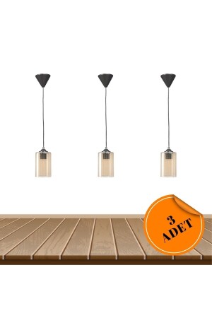 MNZ-Rustic أكريليك صفراء ميكا الزجاج 3 قطع غرفة المعيشة المطبخ غرفة الأطفال مصباح معلق شمعة VZZ002 - MHK Collection