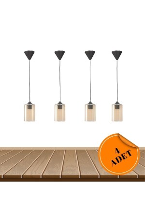 MNZ-Rustic أكريليك صفراء ميكا الزجاج 4 قطع غرفة المعيشة المطبخ حمام مصباح معلق شمعة TYC00636621549 - MHK Collection