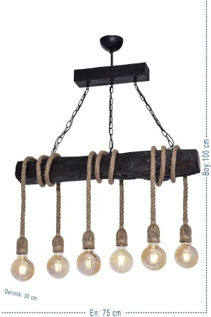 MNZ-Rustic 6 Piece Wood خشب عصري G-821-S6 - Trendylight