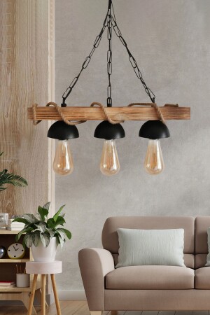 منبر خشبي من نوع MNZ-Rustic مع ثلاث حبال خشبية - Rscollections