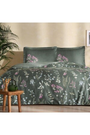 MNZ-Ruth Satin Double Duvet Cover Set خضراء 000000001000046613 - Taç