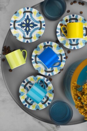 MNZ-Rüya 8 قطع كوب قهوة مجموعة لـ 4 أشخاص 98302 NNRU08KT898302 - Kütahya Porselen