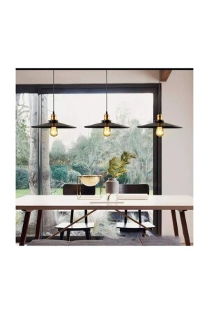 MNZ-S طاولة أعلى ريترو المعدن مصباح معلق شمعة ثلاثي صف 120 سم عرض 40 سم MYL000973 - demet habek mylights