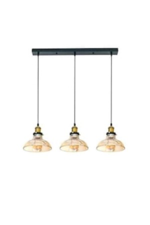 MNZ-S Retro Rustic Row ثلاثي العسل الزجاجي مصباح العصا طاولة أعلى الشنابل 60 سم عرض MYL002102 - demet habek mylights