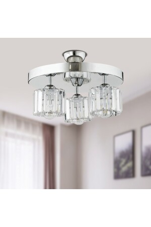 MNZ-Sabrina 3 قطعة مستديرة معصقة معصقة بالكرستال والحجر تصميم عصري غرفة المعيشة الكريستال شمعة 3417-03-CH - Apliqa