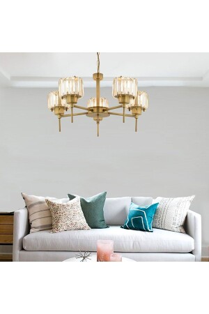 MNZ-Sadem 5 قطعة قديمة البلور والحجر تصميم عصري غرفة المعيشة-غرفة النوم-غرفة المعيشة شمعة الكريستال 7000-1146-11-05 - Apliqa