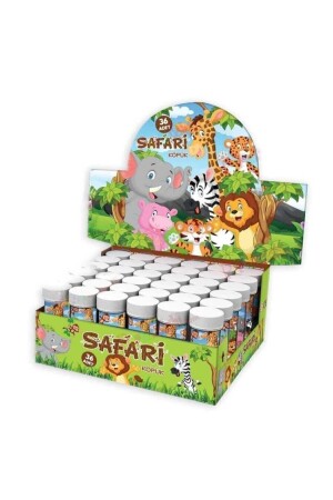 (MNZ-Safari) 36 قطعة (فوم بالون) (سافاري) الحيوانات الحلوة (سافاري) موضوع الفقاعة (بام228 - BambaPaw