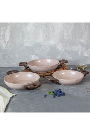 MNZ-Safran 3 Piece Granite Pan Set Sahan Set SFSHSET3P - Gülsan