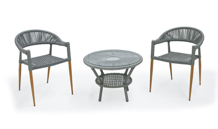 مجموعة الشاي من الراطان الرمادي MNZ-Saga - Cadde Yıldız