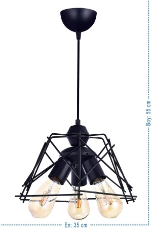 MNZ-Sahra 3-piece Chandelier (أسود) VK. 1246 - VK HOME AYDINLATMA