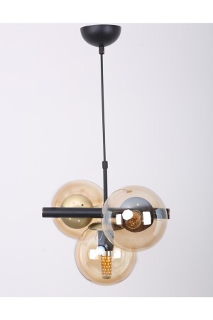 MNZ-Salkım مشعل زجاجي عسل قديم الأسود 110220224 - MŞ Aydınlatma