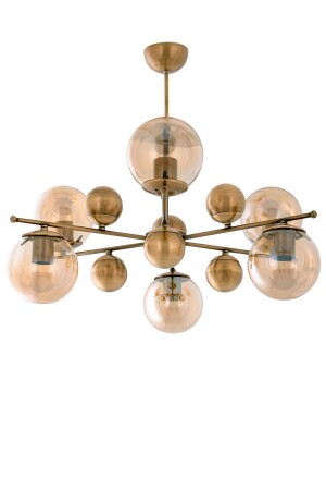 MNZ-Salkım 6-piece Antique Yellow Pendant Lamp Chandelier - Çakır Avize 7540 - Çakır Aydınlatma