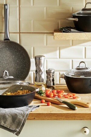 (MNZ-Sansa) 7 قطع غرانيت طباخات مجموعة 600. 15. 01. 2257 - Emsan