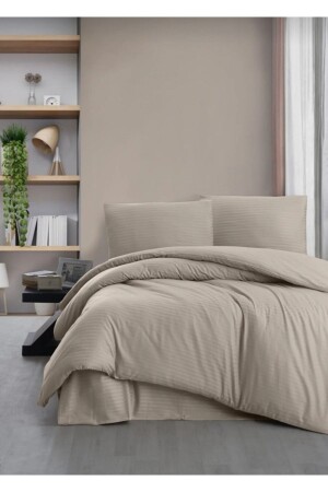 مجموعة غطاءات الستين من نوع MNZ-Satin، نوع فندق ومنزل مزدوج، 2 غطاءات وسادة ورقائق، مجموعة غطاءات غطاءات ال - Deneme Zamanı