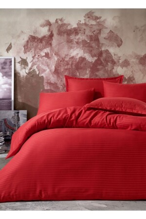 مجموعة من غطاءات الستين من MNZ-Satin مع صندوق المعدات، ورقة بدون مرنة، 2 قضايا وسادة، مجموعة غطاءات الستين من وقت التجربة - Deneme Zamanı