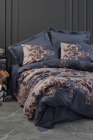 MNZ-Satin مزدوجة غطاء غطاء مجموعة سارينا البحرية الأزرق 8680108063361 - Cotton Box