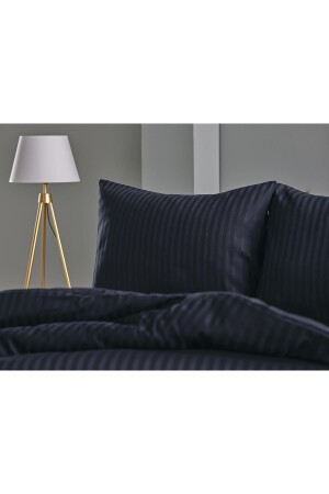 MNZ-Satin Artline Duvet Cover Set أسود - مزدوج 2Q9NTKSTAR0020004 - Doqu Home