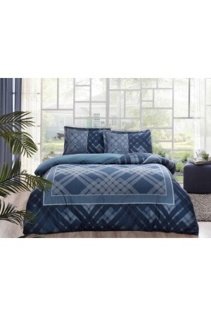 MNZ-Satin Double Duvet Cover Set لوانا البحرية الأزرق GSN0520 - Taç