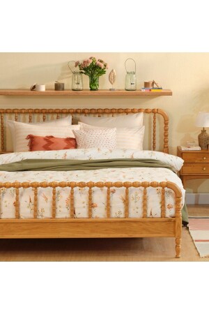 MNZ-Satin Leora King حجم غطاء الغطاء مجموعة سمك السلمون (240x220 سم) TYC00806657026 - Bella Maison