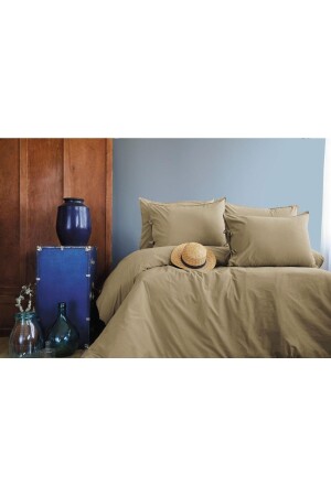 MNZ-Savanna Beige 100% القطن البوبلين مزدوج غطاء غطاء مجموعة 04BSR 05185 - İssimo Home