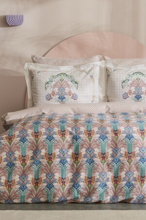 MNZ-Saviny 100% قطن ساتين مزدوج غطاء غطاء سمك السلمون 200 - Karaca Home