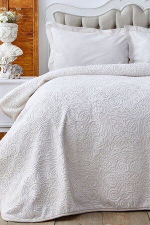 (MNZ-Scala Gray) غطاء مزدوج (Emboosy) 200 - Karaca Home