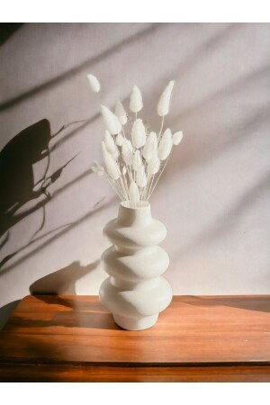 MNZ-Scandinavian Pampas Vase Twist Model 10cm القنبلة البيضاء الصغيرة - Gorgon Art