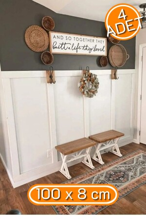 MNZ-Scandinavian Wall Lath 1 Pack (4 برنامج) 100x8 كلم - Yıldırım's Home