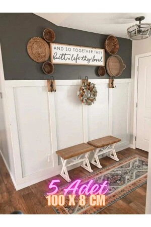 MNZ-Scandinavian Wall Railing 1 Pack (5 Pieces) 100 × 8 سم رصيف جدار مزين رصيف mdf04 - VeraGift