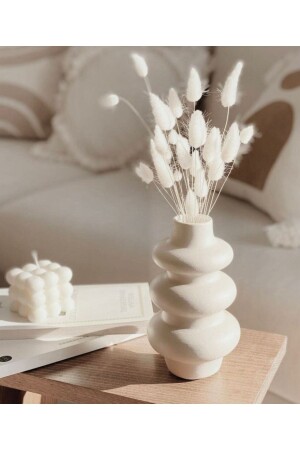 MNZ-Scandinavian White Geometric Vase 21x10cm إيه إس جي في 21102022 - thiramis homeconcept