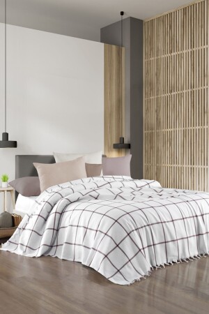 MNZ-Scotch Claret Red Double Duvet Cover 200 × 220 سم مقعد السرير مقعد الأريكة الغطاء المنسوجة من القطن - Lux Touch