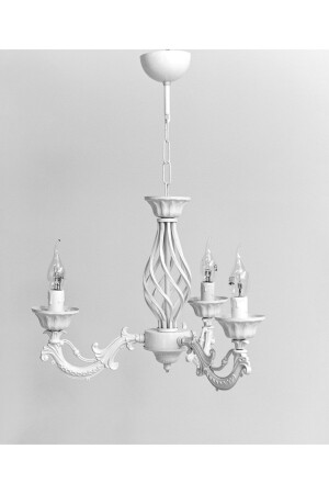 MNZ-Sea 3 Arm Cast White Chandelier 11333 - Berk Avize