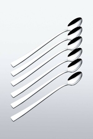 ملعقة مقلاة مقهى من بحر (MNZ-Sea Coffee Pot Spoon) كوكتيل طويل - موكا - ملعقة لاتر 20 سم 6 قطع 033-09-UZ - Nehir