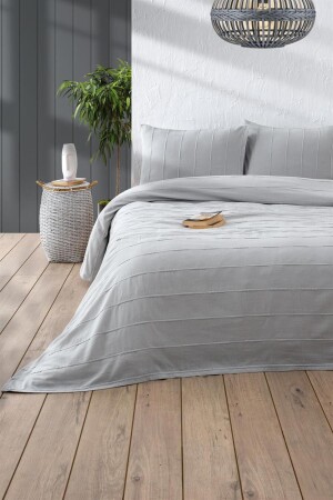 MNZ-Sedef مضاعفة القماش مجموعة الرمادي 210x220 سم DC05Y160560702 - DENİZLİ CONCEPT