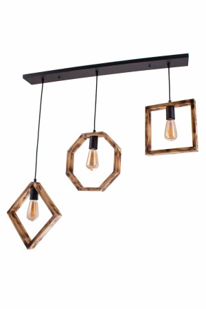 MNZ-Sedef 3-piece الخشبية مصباح العدوانية شمعة 0105 - Zuhal Aydınlatma