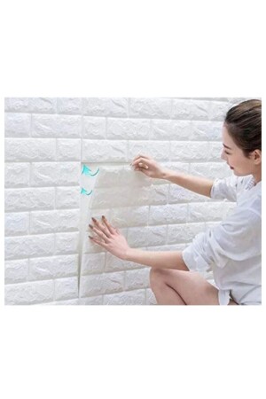 MNZ-Self Adhesive مرنة الرغوة البيضاء الحجر نمط لوحة خلفية - Qx Qualityxeno