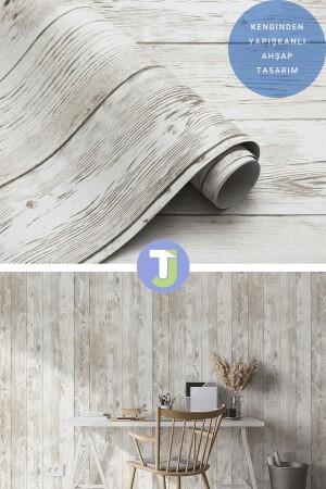 MNZ-Self Adhesive Wood Look الحائط الخزانة الجدار طاولة المطبخ المكتب المكتب 45cmX100cm - Technojet