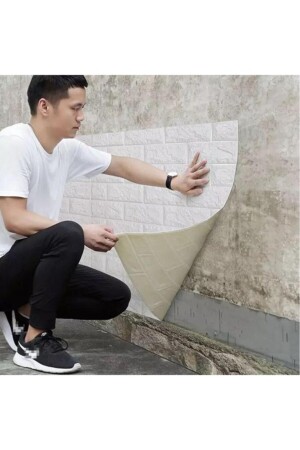 MNZ-Self-Adhesive مرنة إسفنج خارج البلاط الأبيض لوحة خلفية قطعة 1 70x77cm(0-53M2) - Renkli Duvarlar