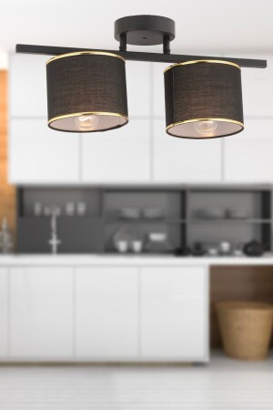 MNZ-Selina 2-Lite الأسود الحديثة الصفوفية الغرف الصغار المطبخ غرفة النوم الشنادل 3074-02-BL - Apliqa